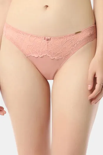 Buy Amante Low Rise Half Coverage Thong - Mellow Rose